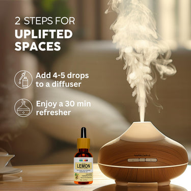 Organix Mantra Lemon Oil | Improves Skin Radiance, Boost Hair Luster | Revitalizing Care for Face, Scalp & Skin | 15ML